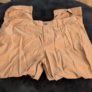 Tan High-Waisted Shorts